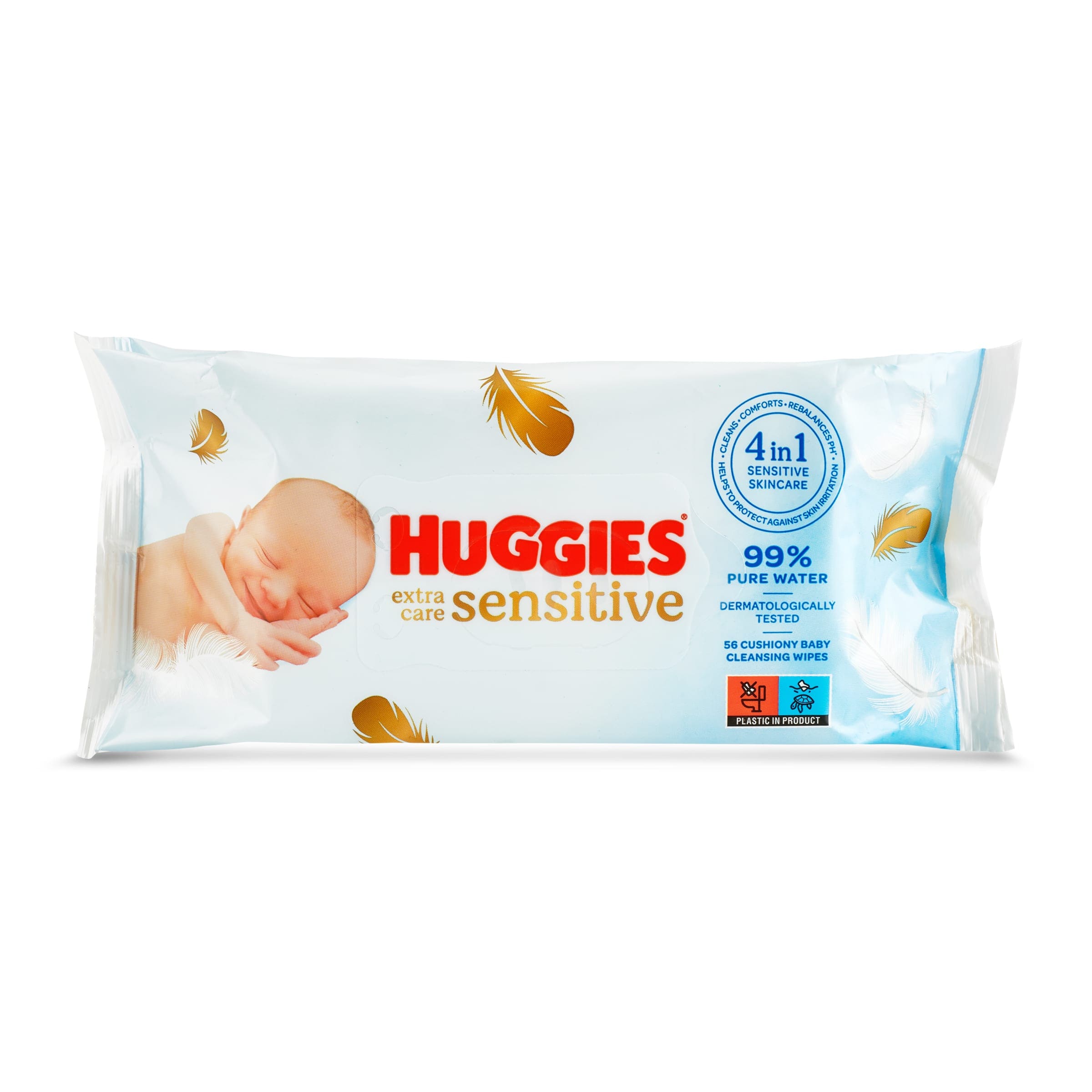 Toallitas húmedas para bebé 99% agua pura Huggies Extra Care 56 unidades