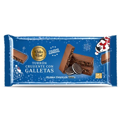 Turrón crujiente de chocolate con galletas Dulce Noel Dia bolsa 150 g-0 Turrón crujiente de chocolate con galletas Dulce Noel Dia bolsa 150 g-0