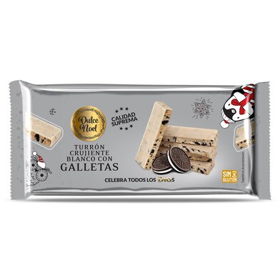 Turrón crujiente de chocolate blanco con galletas Dulce Noel Dia bolsa 150 g-0 Turrón crujiente de chocolate blanco con galletas Dulce Noel Dia bolsa 150 g-0