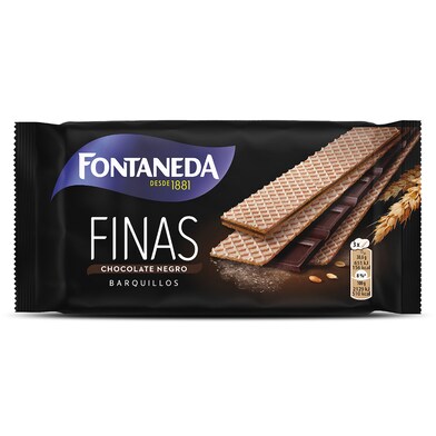 Barquillos finos de chocolate negro Fontaneda bolsa 92 g-0 Barquillos finos de chocolate negro Fontaneda bolsa 92 g-0