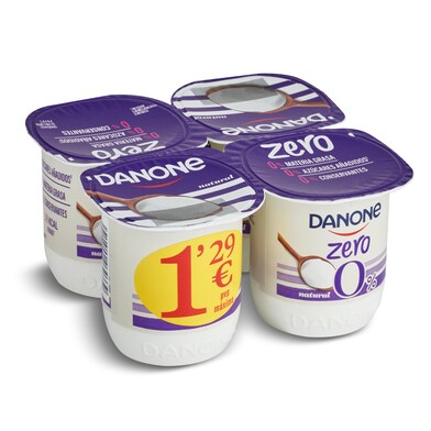 Yogur natural desnatado zero Danone pack 4 x 120 g-0 Yogur natural desnatado zero Danone pack 4 x 120 g-0