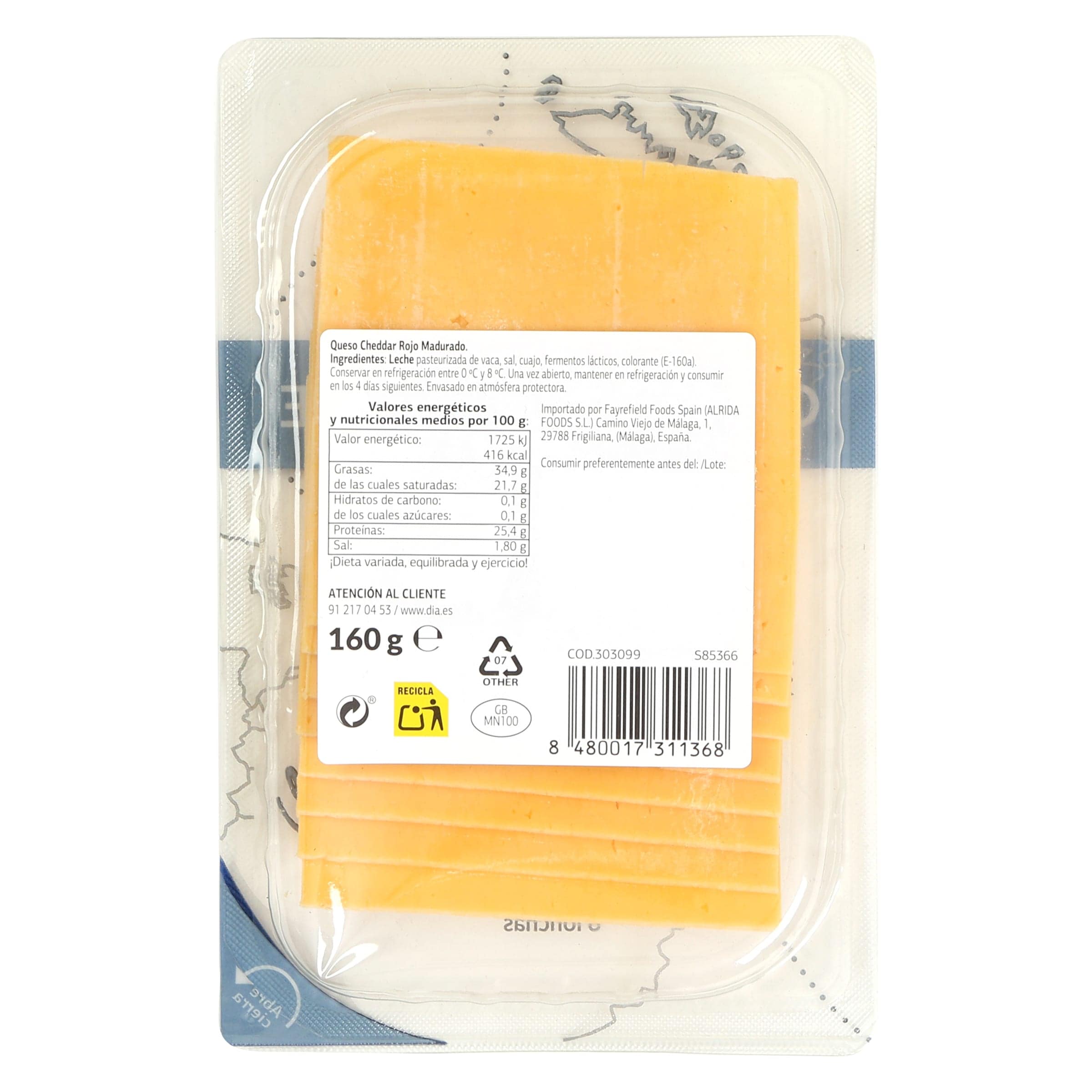 Queso cheddar Dia Selección Mundial 160 g