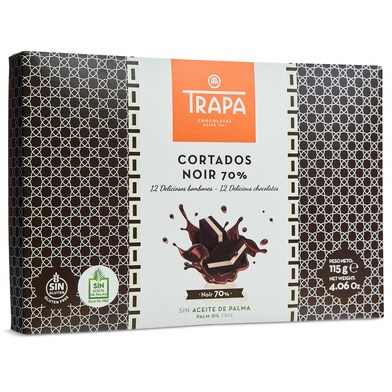 Bombones cortados chocolate negro 70% Trapa caja 115 g-0 Bombones cortados chocolate negro 70% Trapa caja 115 g-0