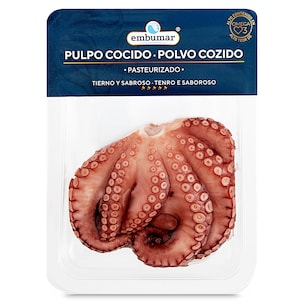 media racion de pulpo cocido bandeja 150 g
