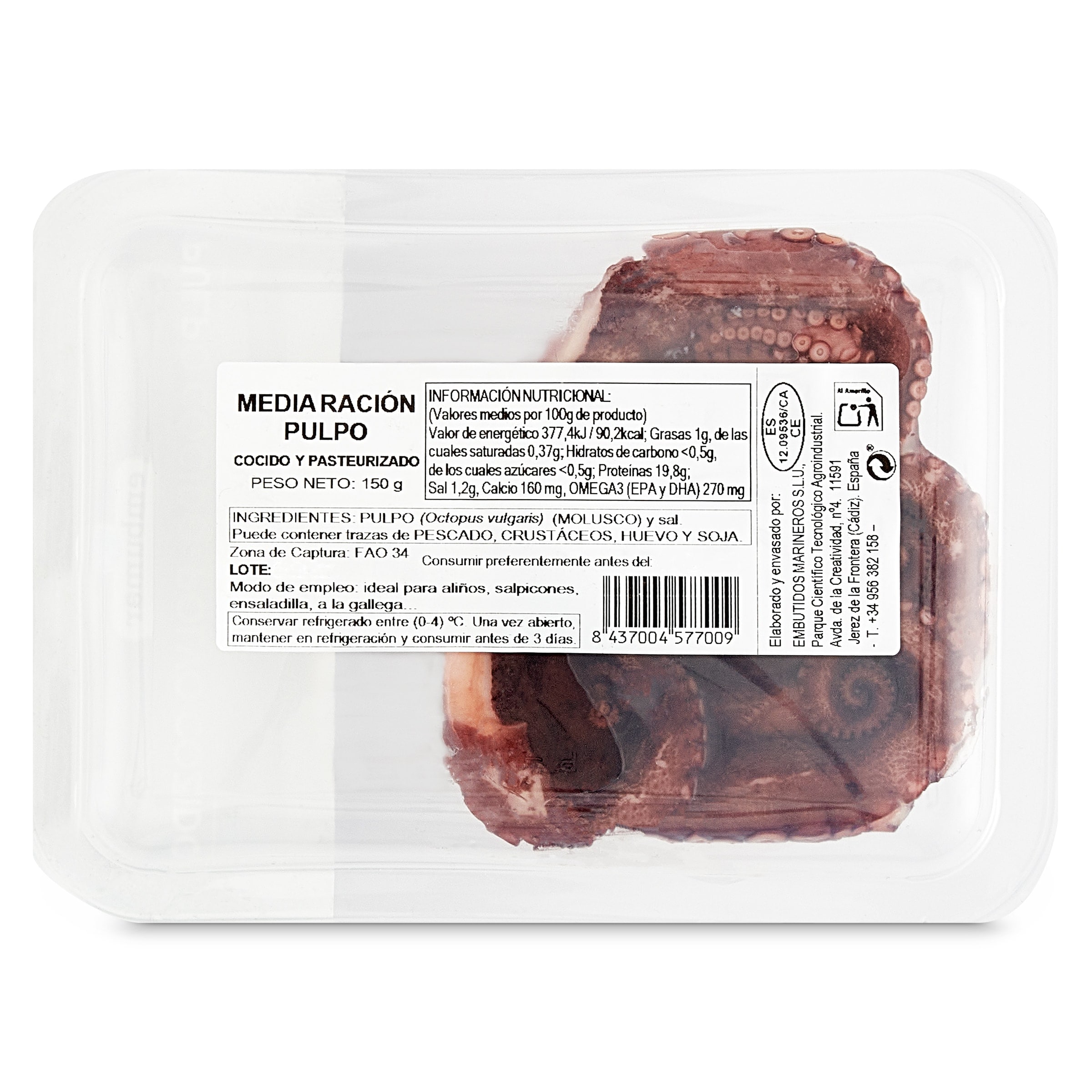 Pulpo cocido Embumar 150 g