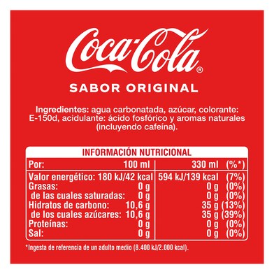 Refresco de cola sabor original Coca-Cola lata 12 x 33 cl-1