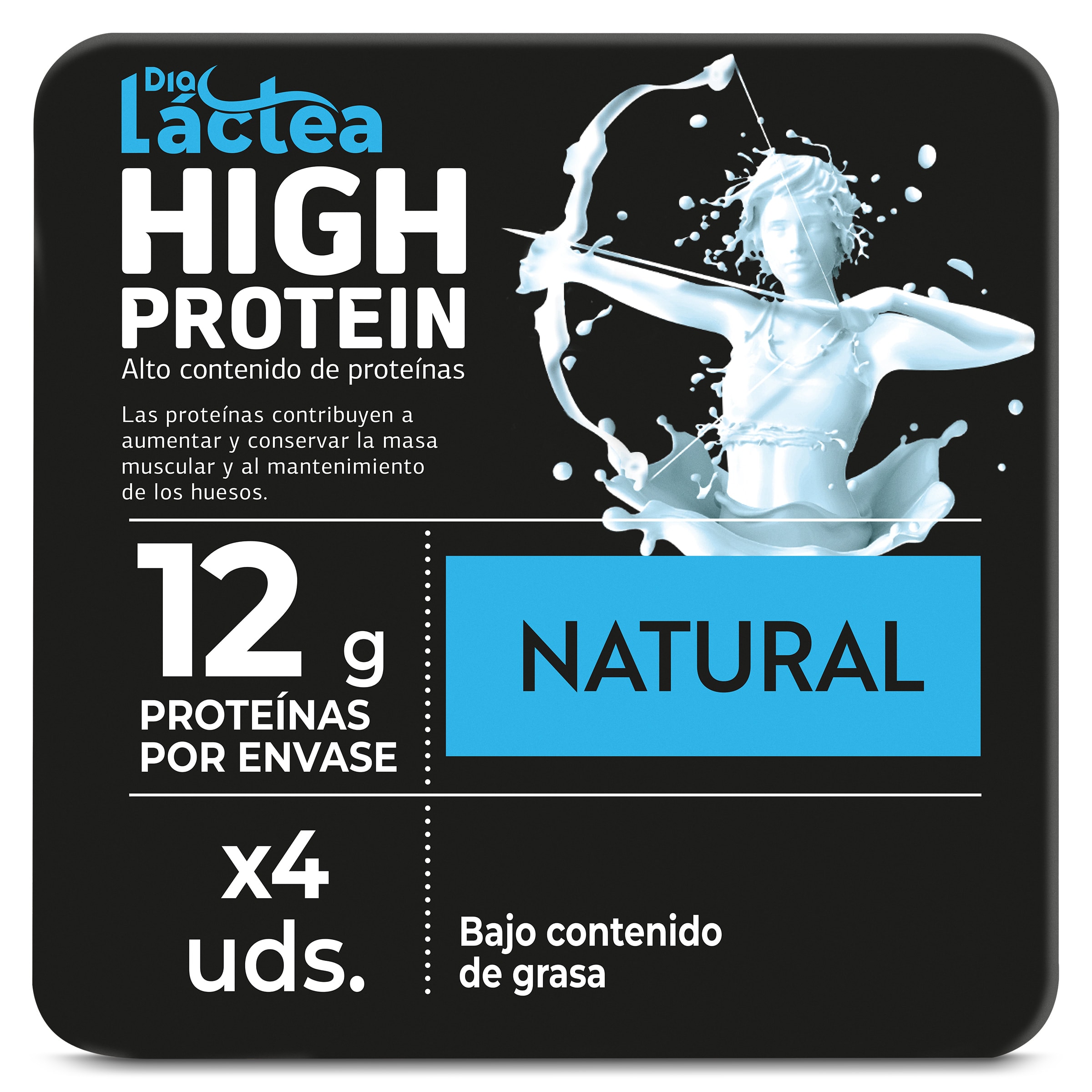 Postre lácteo natural alto en proteína Dia Láctea 4 x 120 g