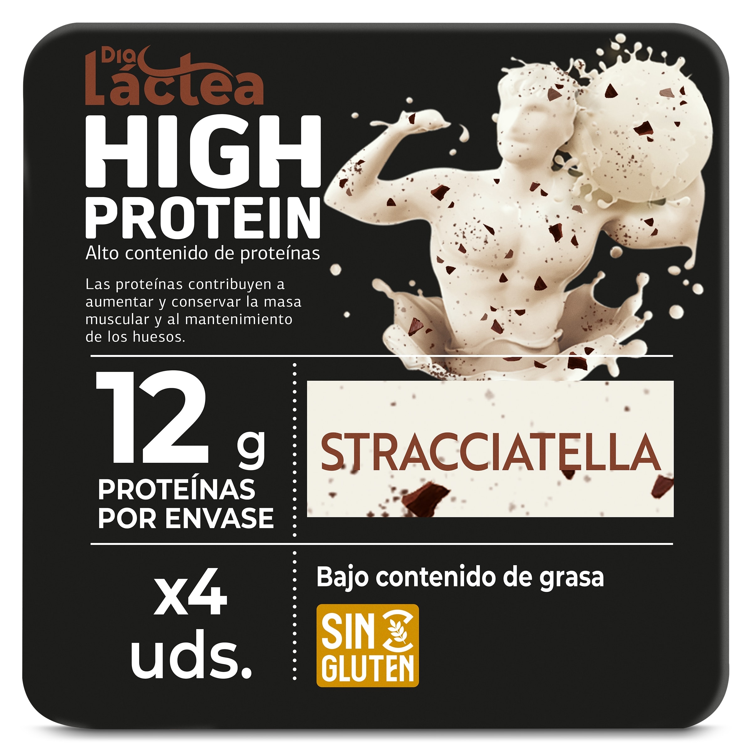 Yogur de stracciatella alto en proteínas Dia Láctea 4 x 120 g