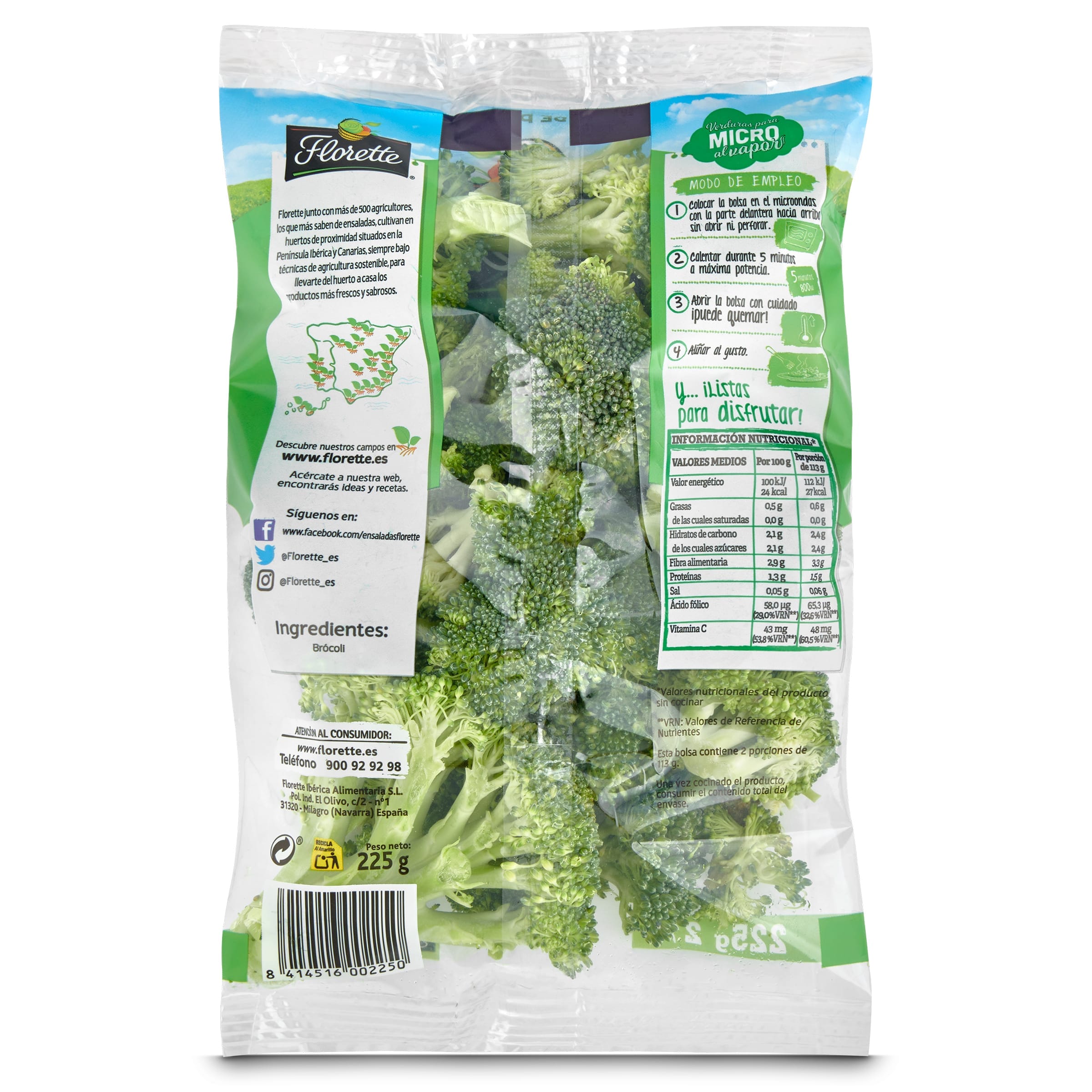 Brócoli para microondas Florette 225 g