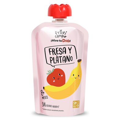 Alimento infantil con puré de fresa y plátano Fruticampo de Dia bolsa 100 g-0 Alimento infantil con puré de fresa y plátano Fruticampo de Dia bolsa 100 g-0