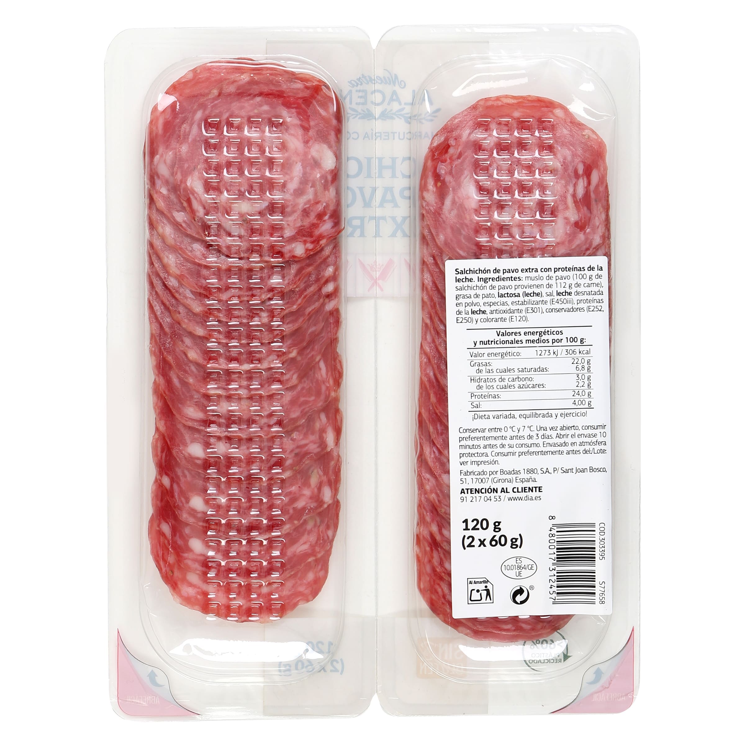 Salchichón de pavo extra Dia Nuestra Alacena 2 x 60 g