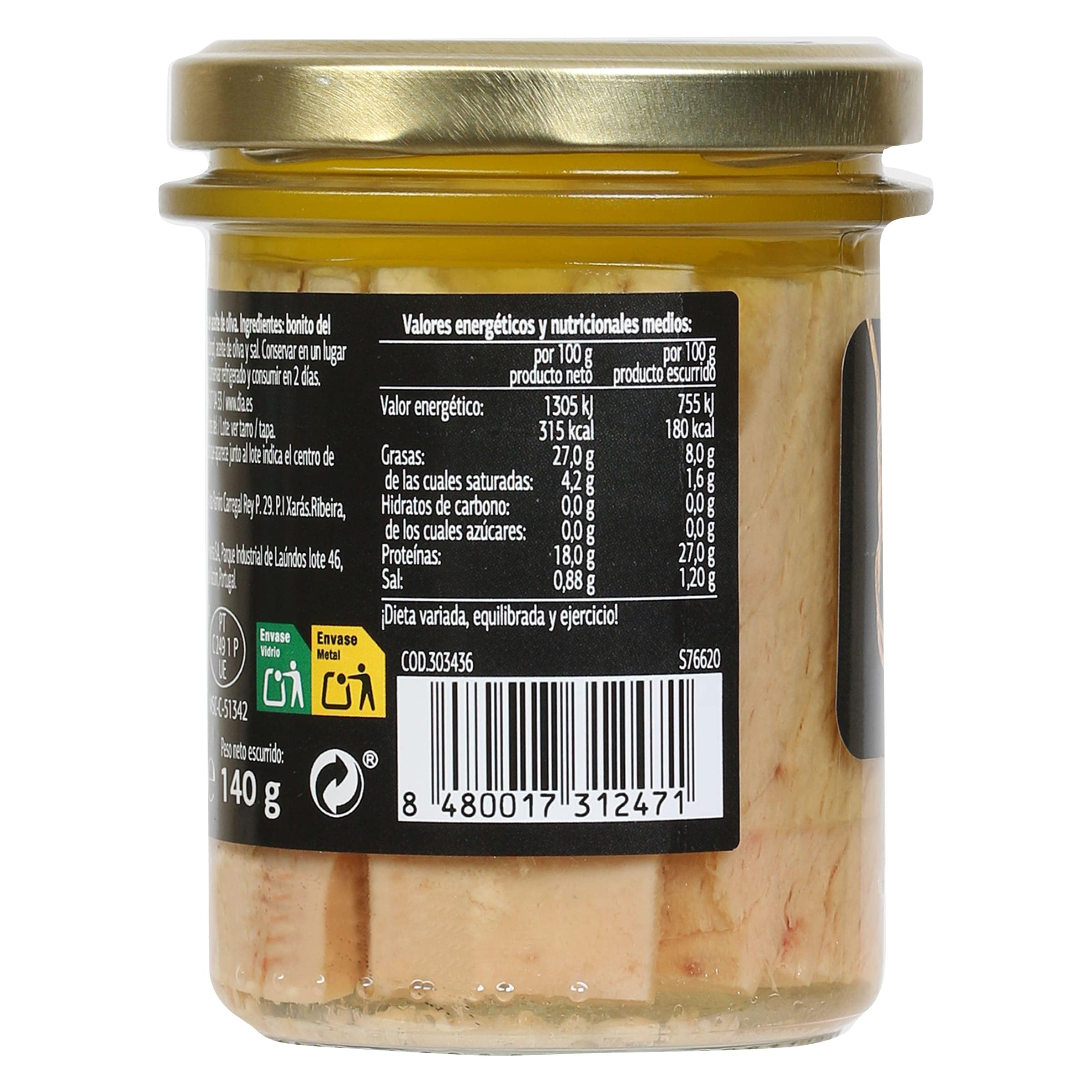 Bonito del Norte MSC en aceite de oliva Dia Mari Marinera 140 g