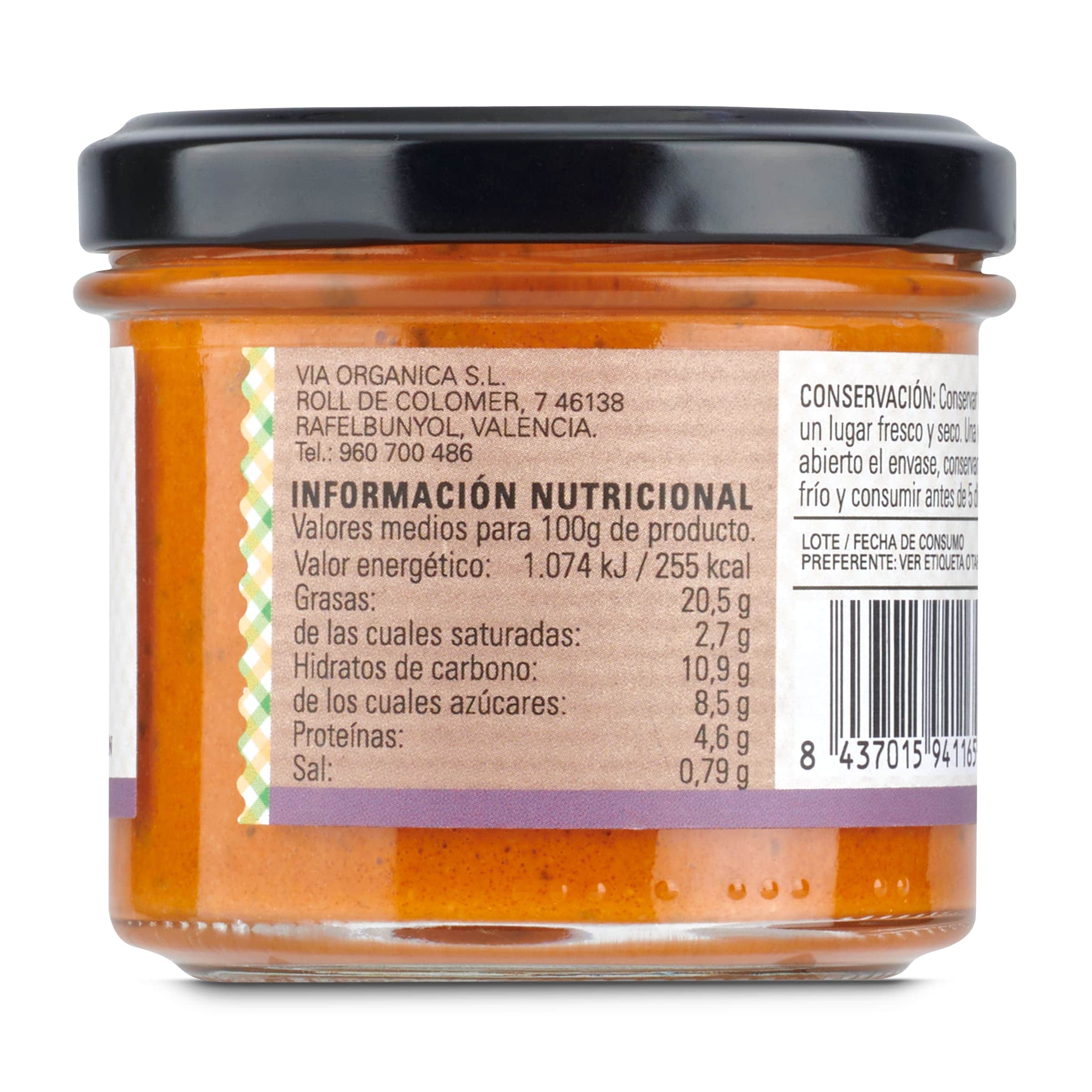 Paté vegetal de tomate y albahaca Carlota Organic 110 g