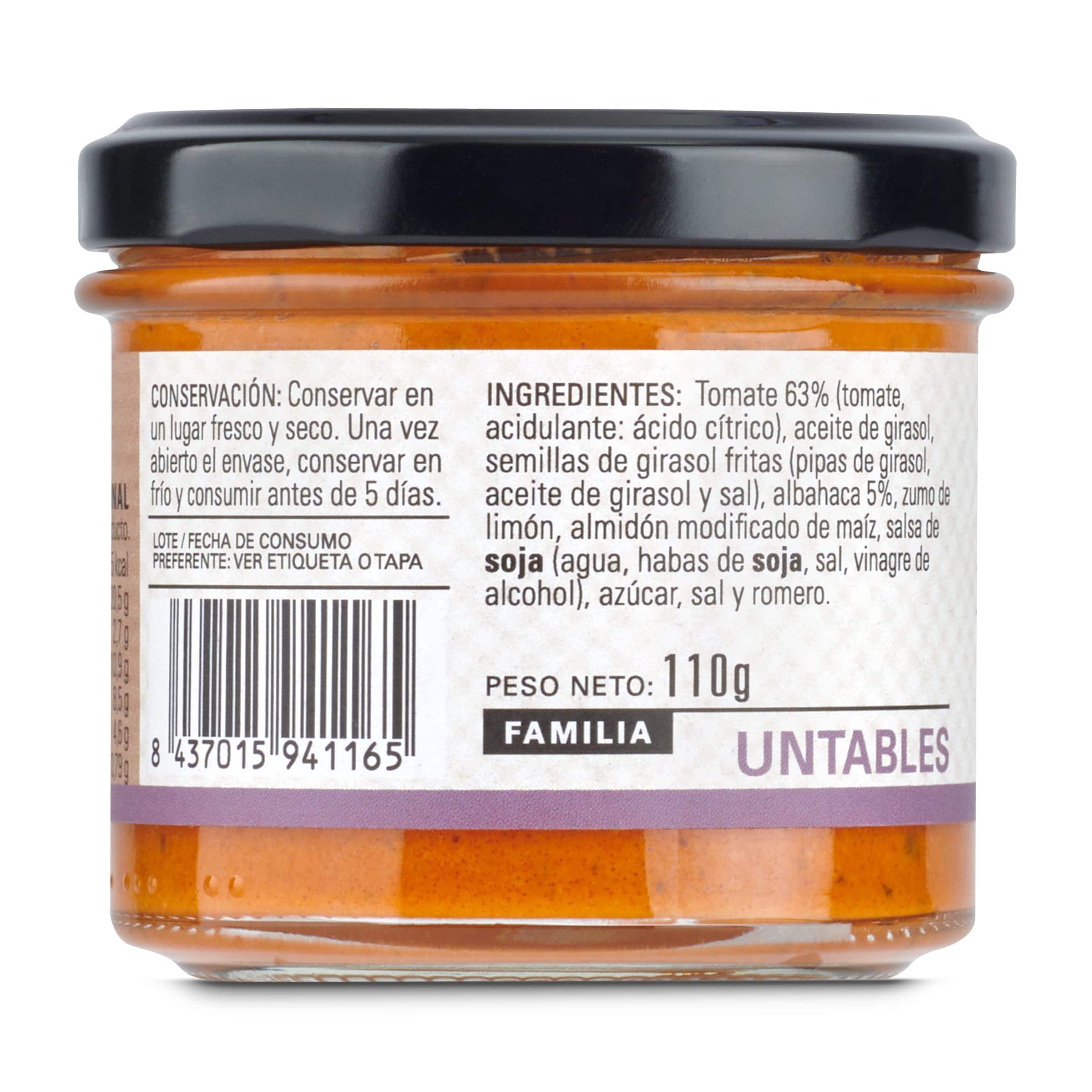 Paté vegetal de tomate y albahaca Carlota Organic 110 g