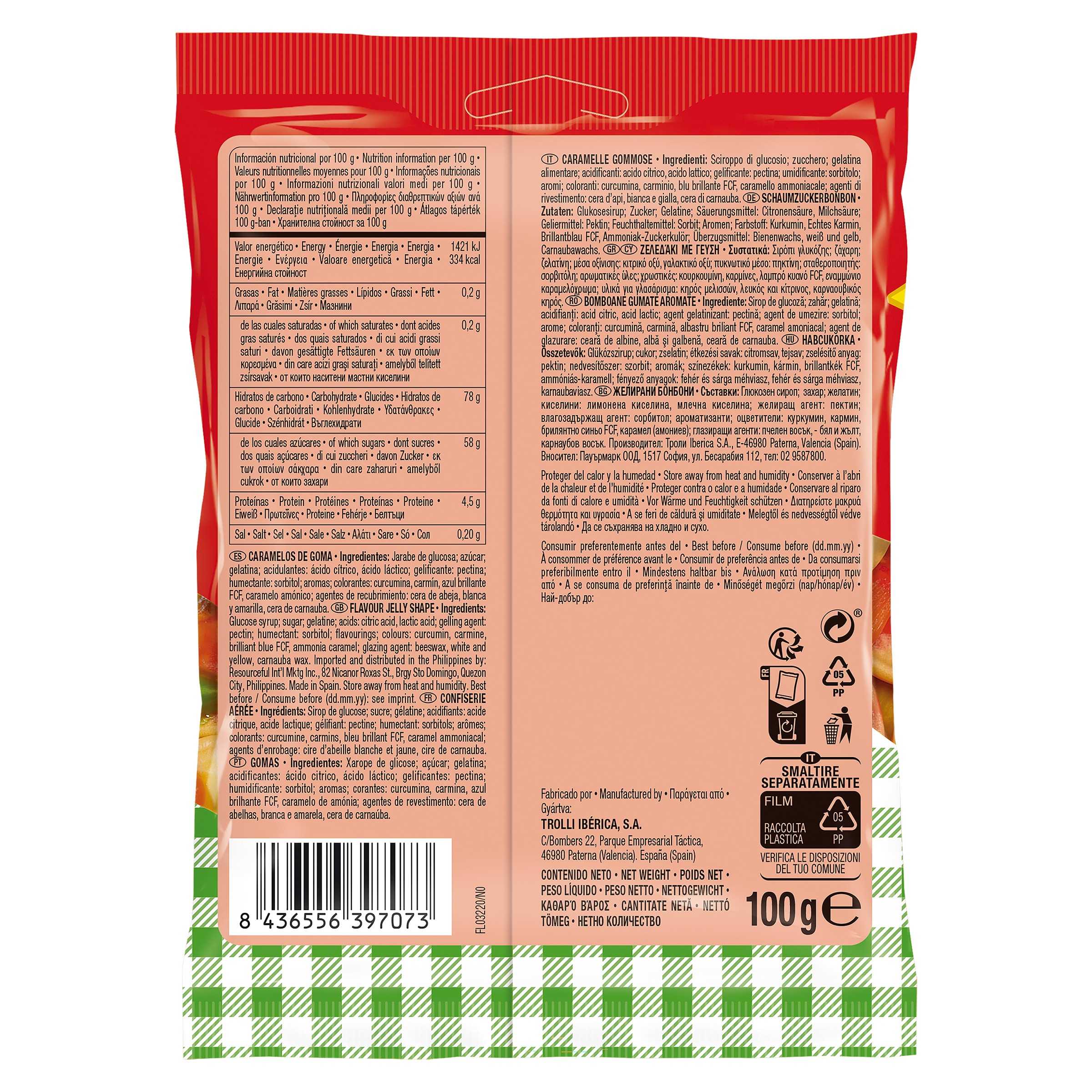 Golosinas mini pizzas Trolli 100 g