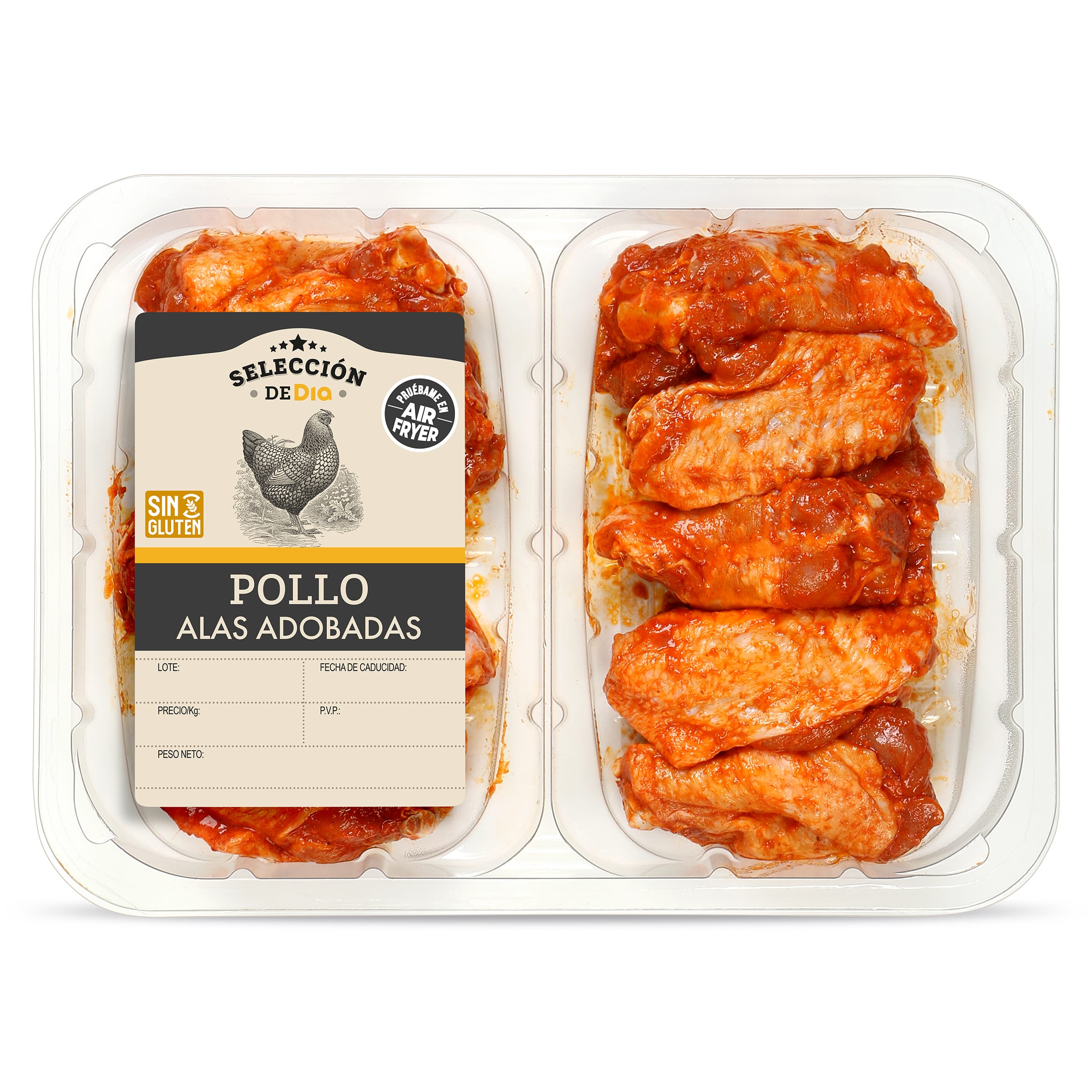 Alas de pollo adobadas Selección de Dia 600 g aprox.