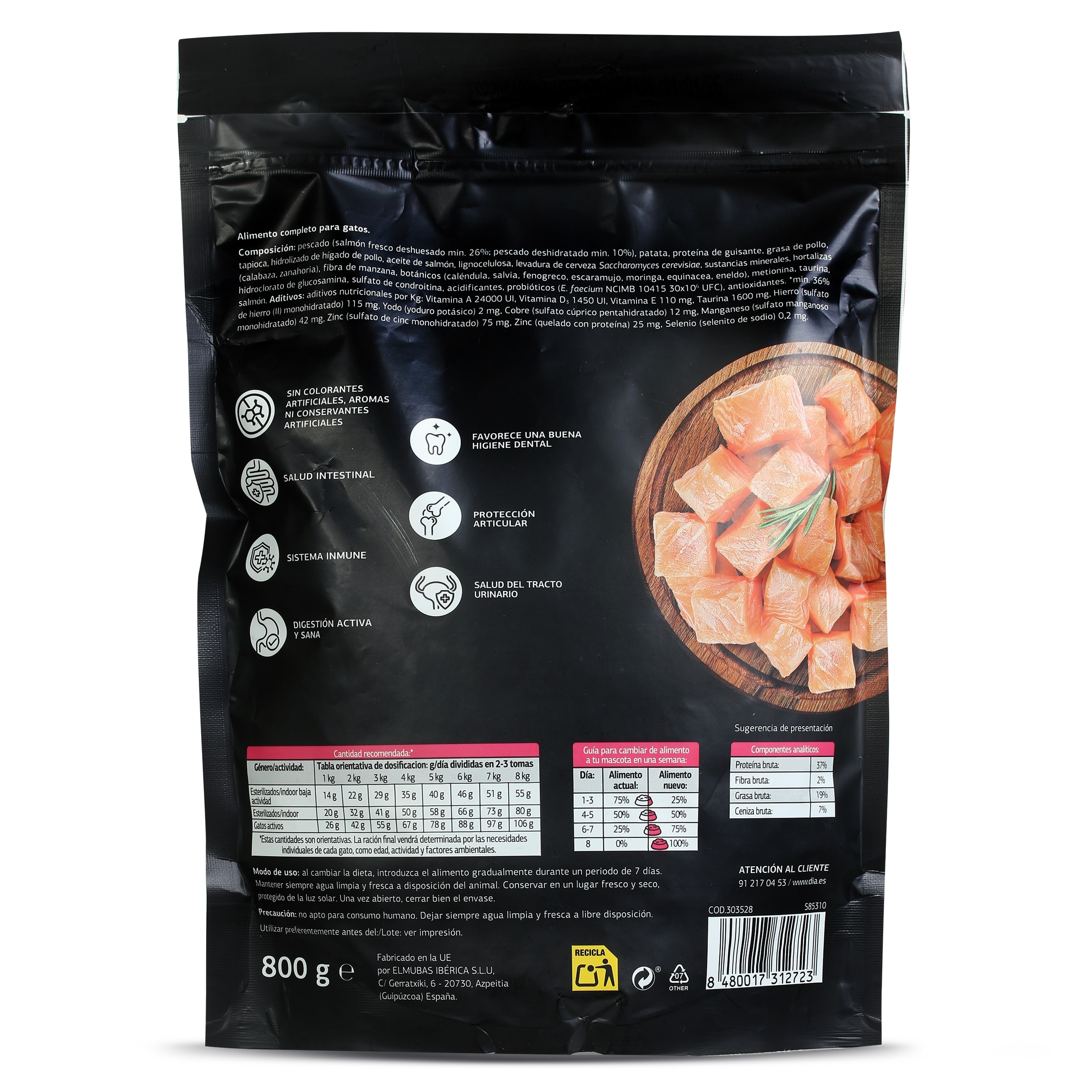 Alimento para gatos de salmón control urinario Dia Deligato 800 g