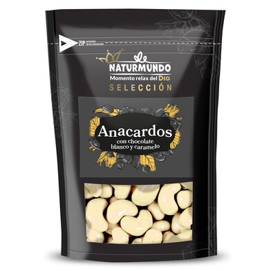Anacardos recubiertos con chocolate blanco y caramelo Naturmundo de Dia bolsa 150 g-0