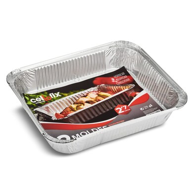 Molde de aluminio rectangular 2,7 l Cellofix bolsa 2 unidades-0 Molde de aluminio rectangular 2,7 l Cellofix bolsa 2 unidades-0