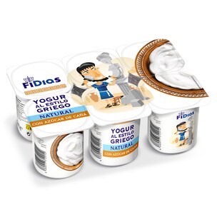 yogur griego natural con azucar de cana pack 6 x 125 g