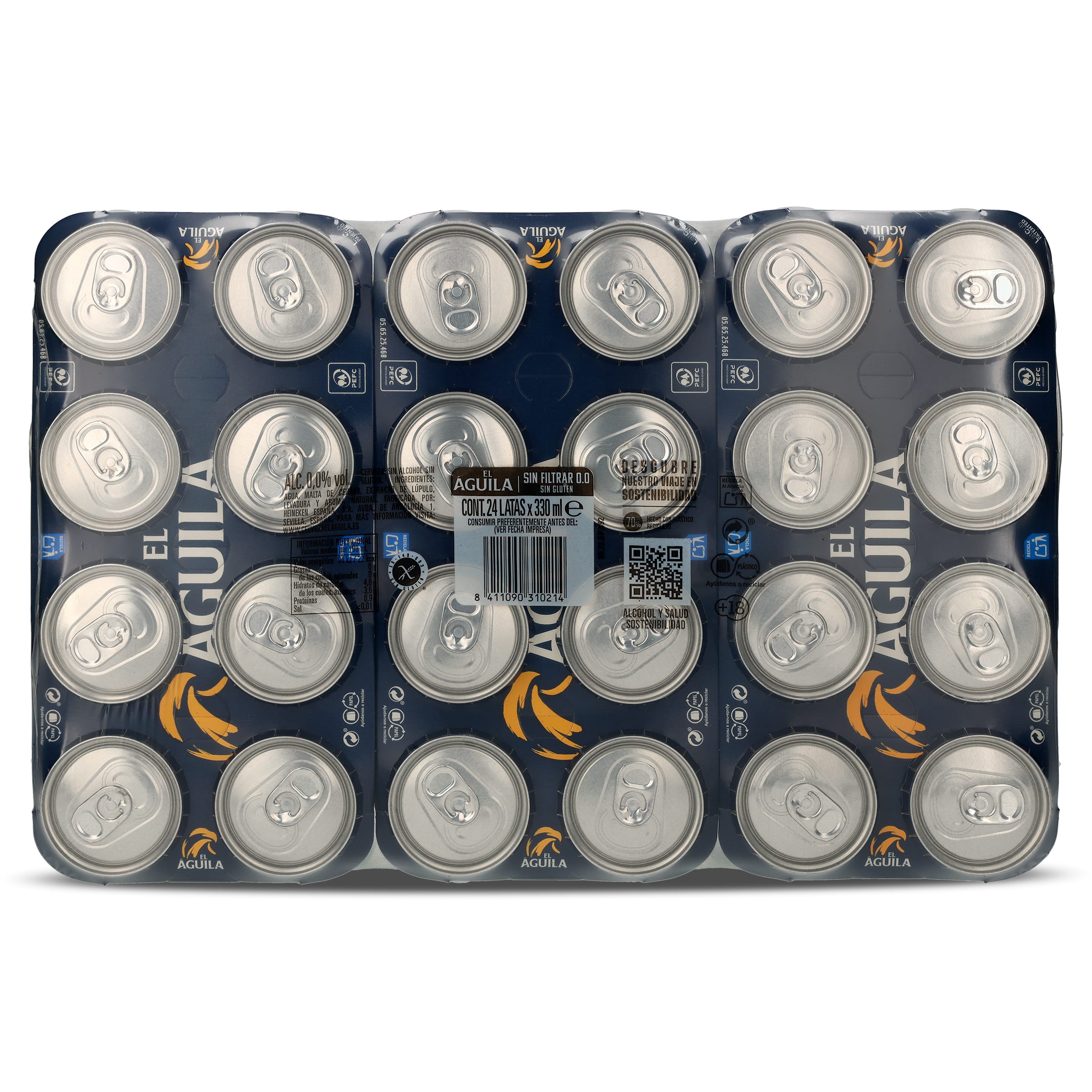 Cerveza sin filtrar 0,0 El aguila pack 24 x 33 cl