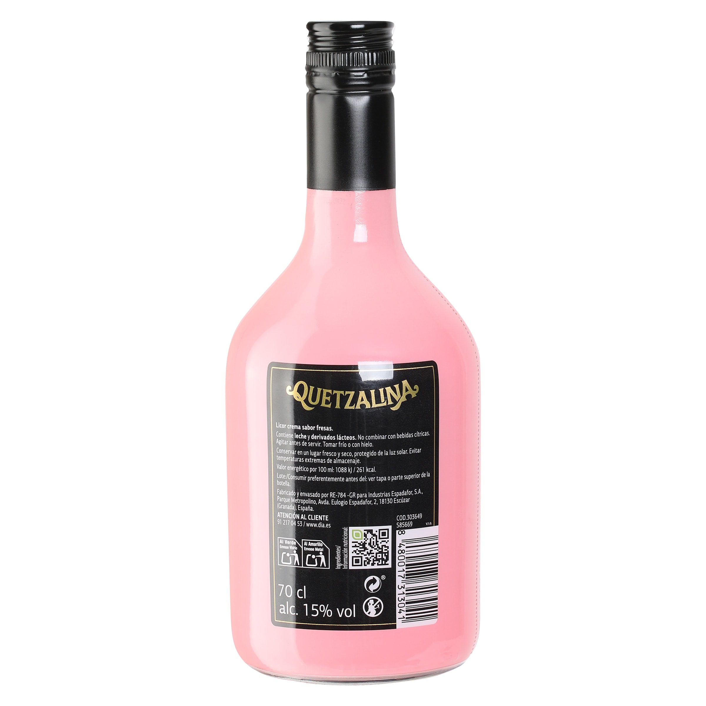 Licor crema de fresa Quetzalina 70 cl