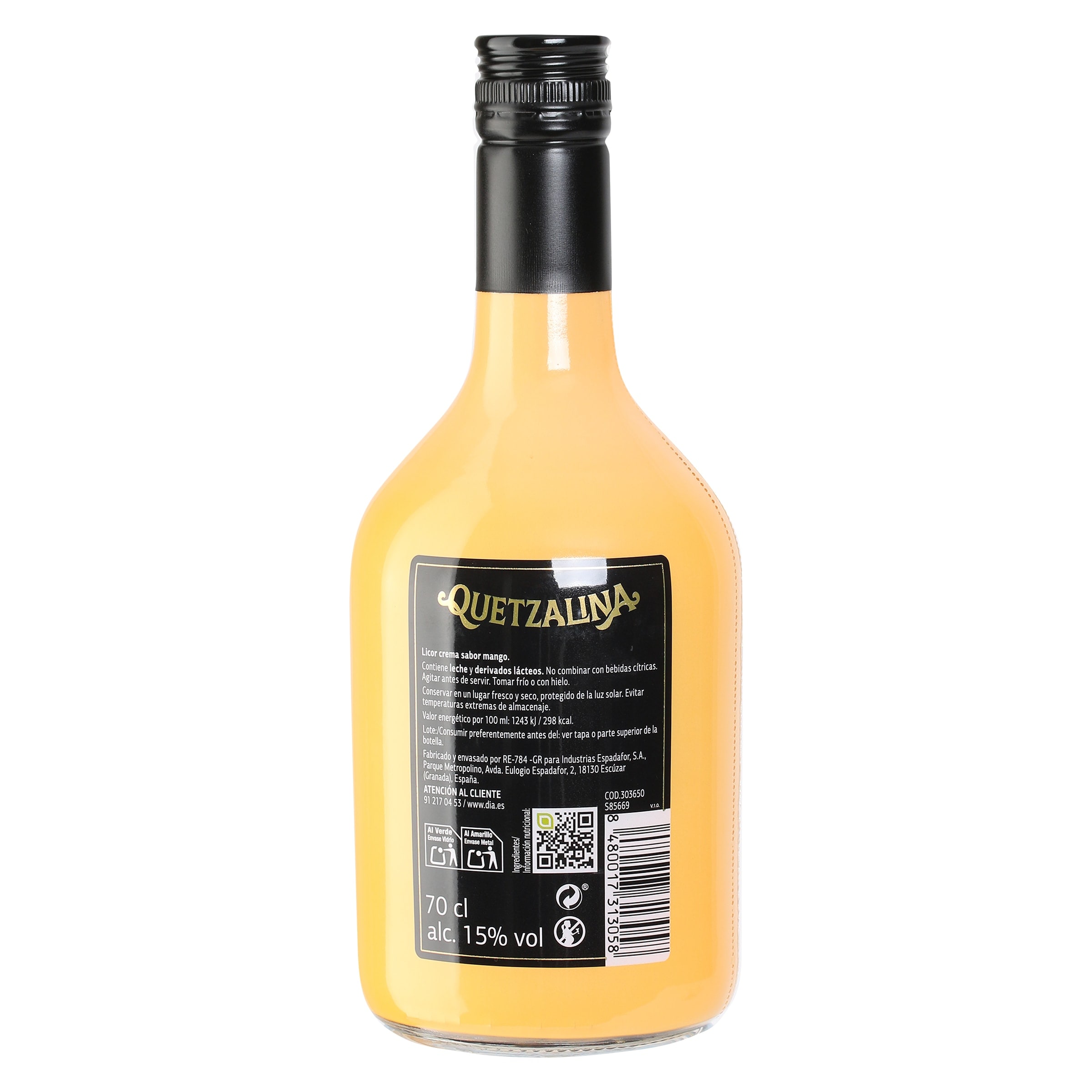 Licor crema de mango Quetzalina 70 cl
