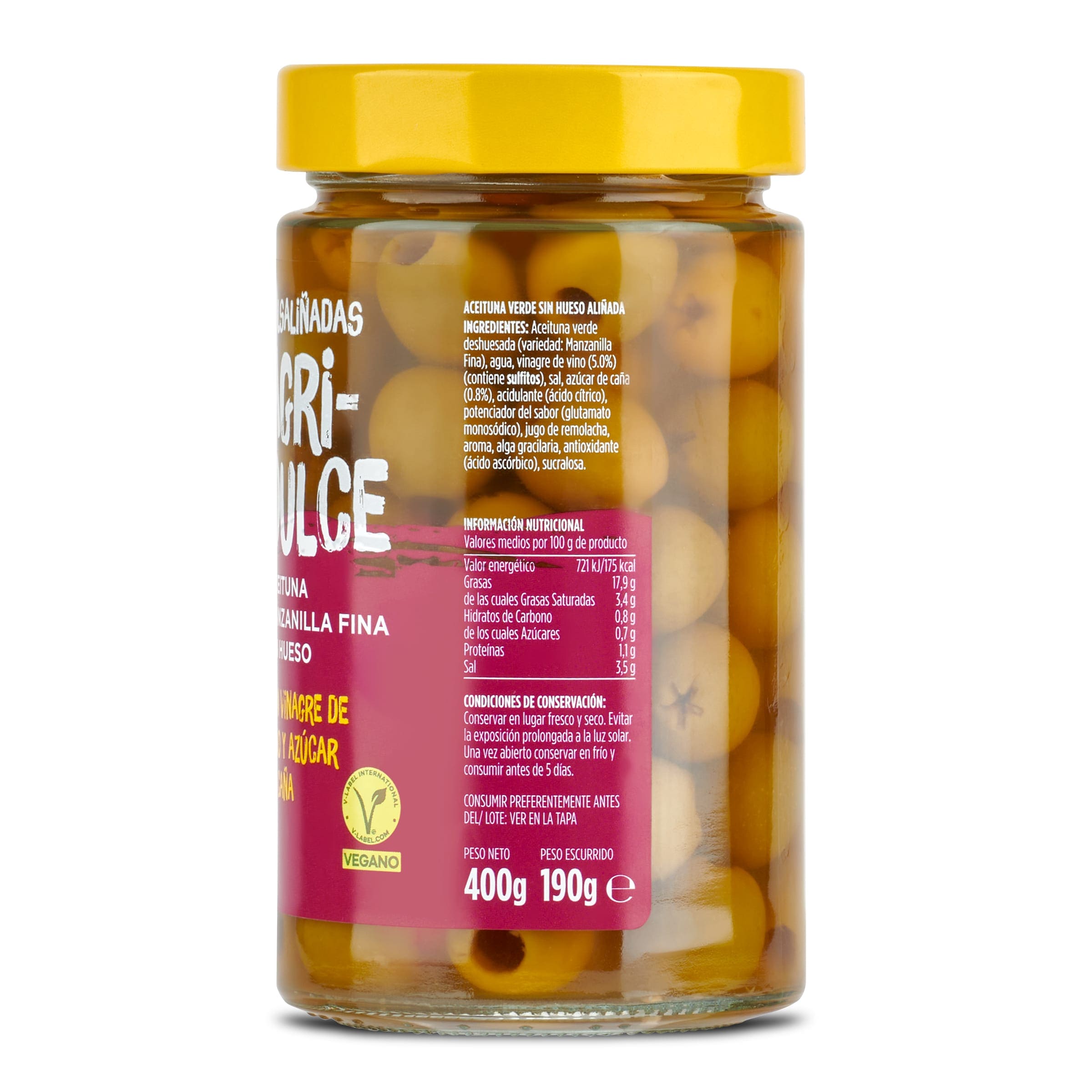 Aceitunas salsaliñadas agridulce Jolca 400 g
