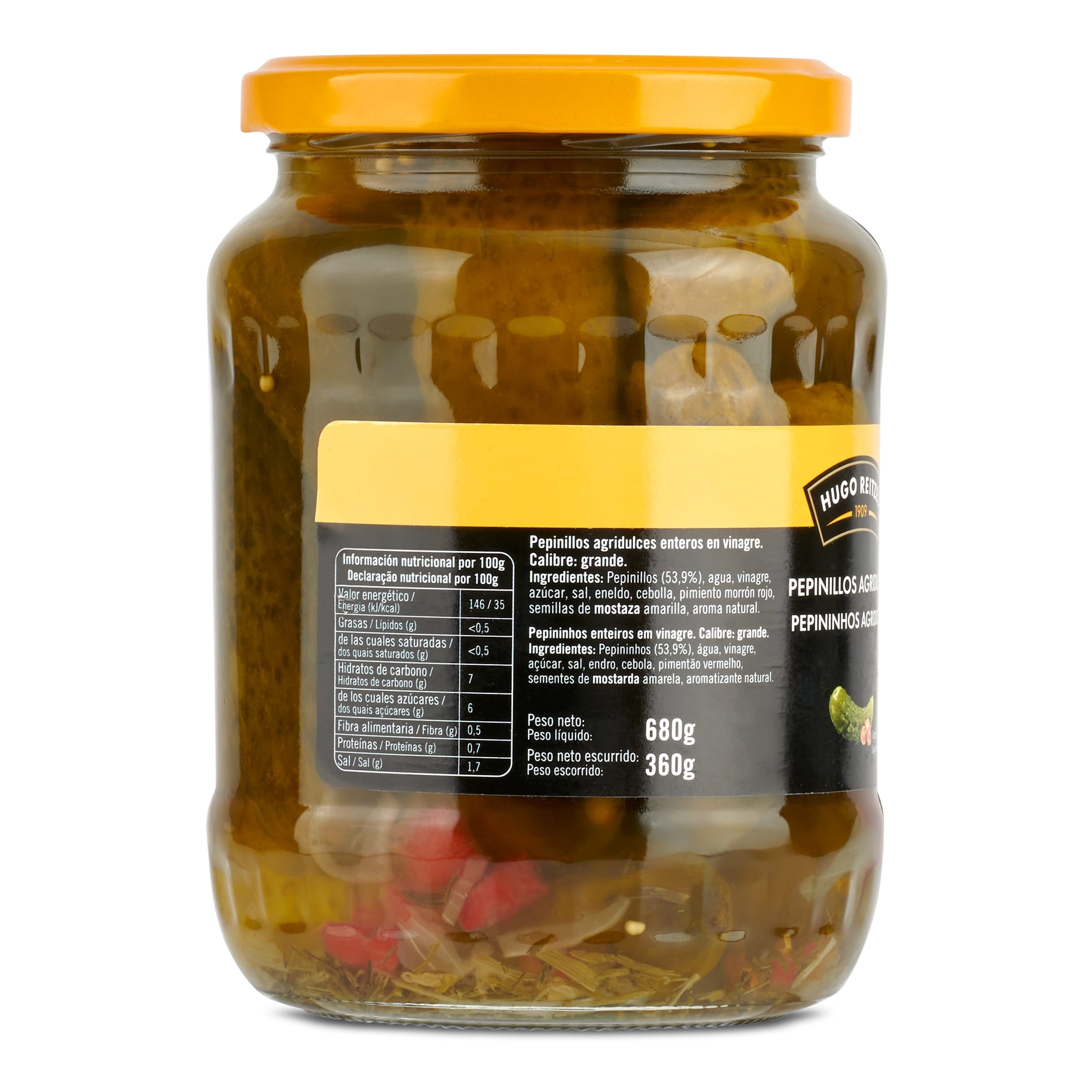 Pepinillos agridulces Hugo Reitzel 360 g