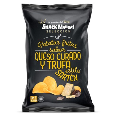 Patatas fritas a la sartén sabor queso curado y trufa Snack Maniac de Dia bolsa 130 g-0 Patatas fritas a la sartén sabor queso curado y trufa Snack Maniac de Dia bolsa 130 g-0