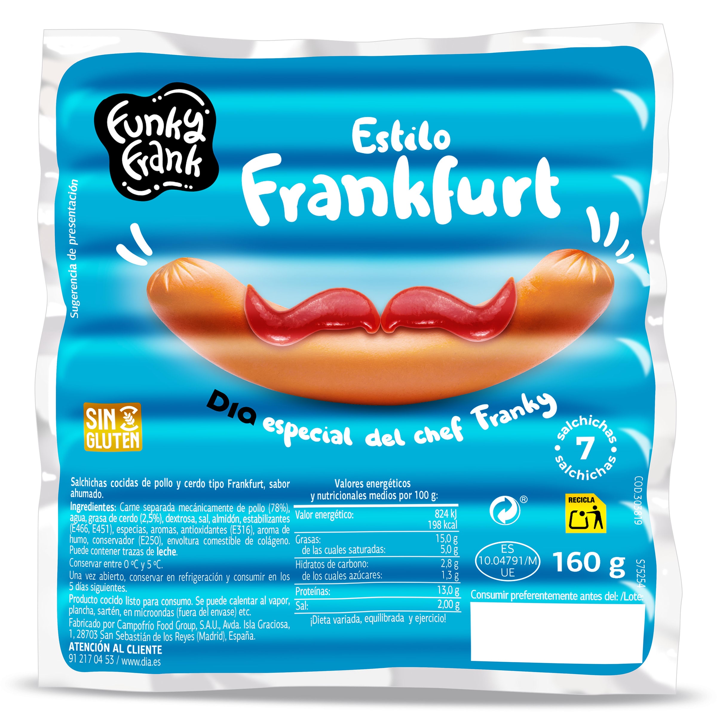 Salchichas frankfurt Dia Funky Frank 2 x 160 g