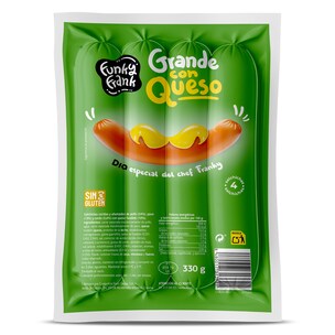 Salchichas grandes con queso Dia Funky Frank 330 g