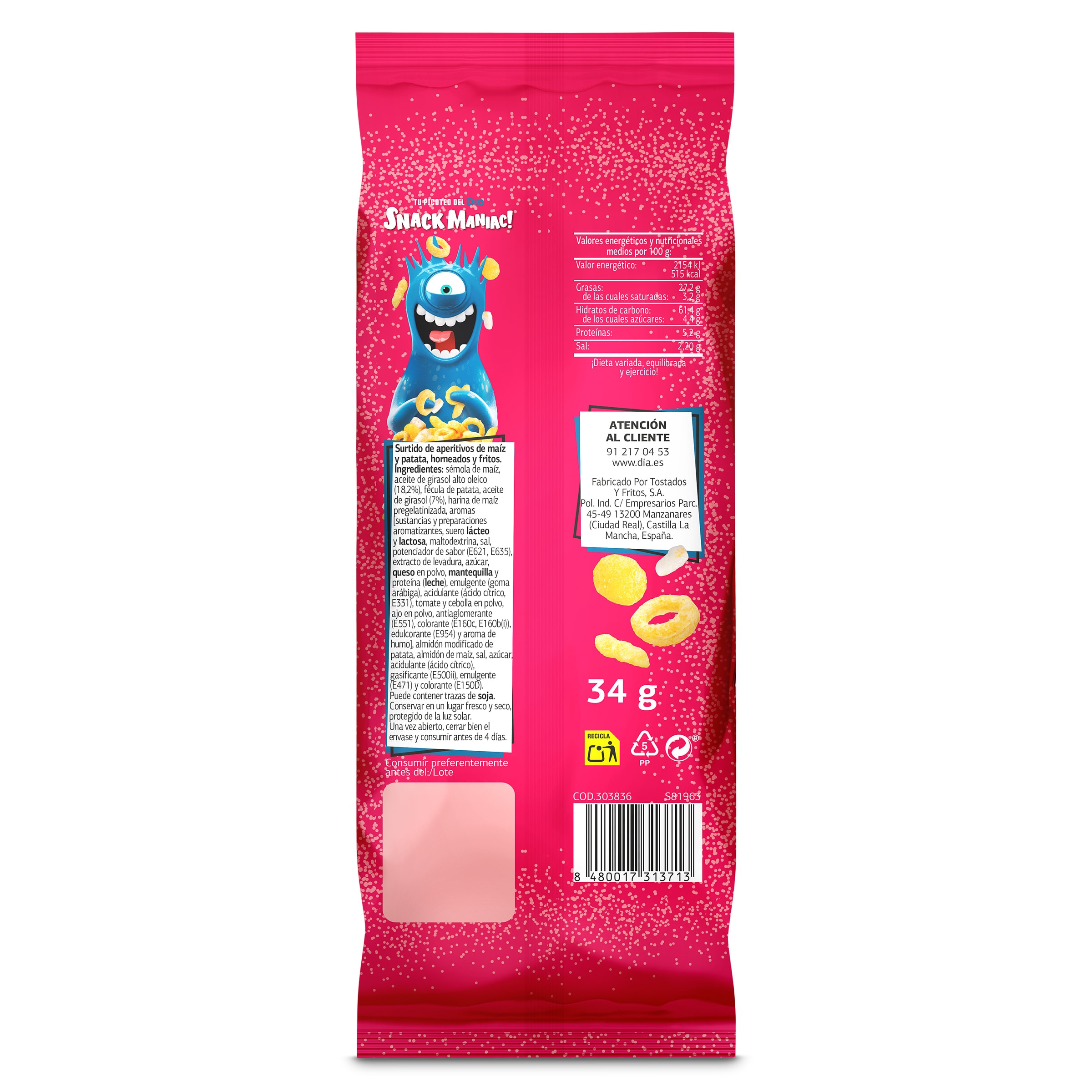 Mix snacks mini Dia Snack Maniac 34 g
