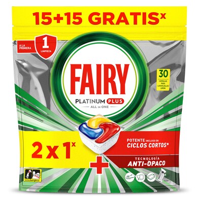 Lavavajillas máquina platinum plus limón Fairy bolsa 30 unidades-0