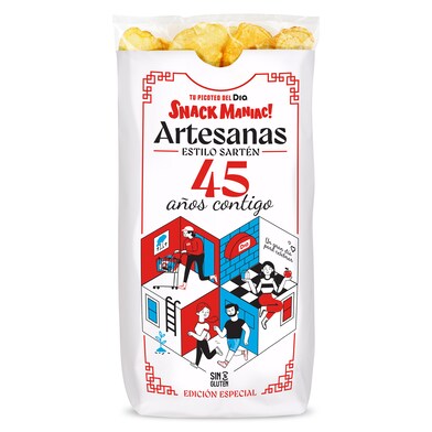 Patatas fritas artesanas edición 45 años Snack Maniac de Dia bolsa 2 x 150 g-0 Patatas fritas artesanas edición 45 años Snack Maniac de Dia bolsa 2 x 150 g-0