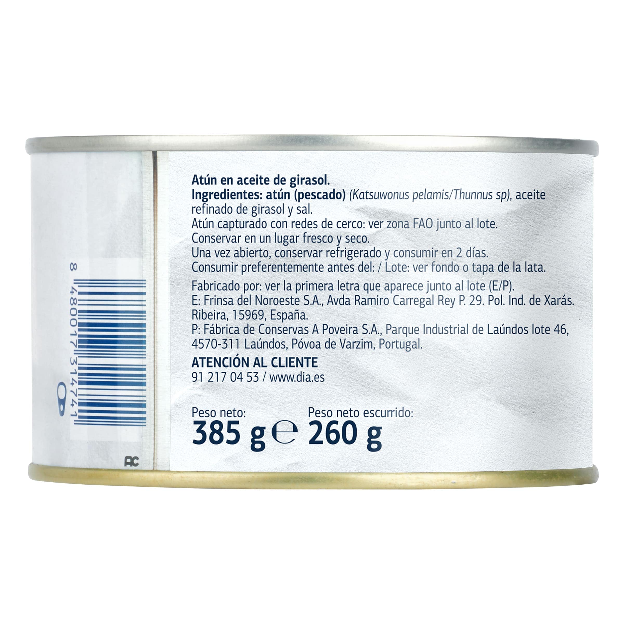 Atún en aceite de girasol Dia Mari Marinera 260 g