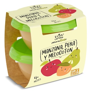 pure de manzana pera y melocoton pack 2 x 130 g