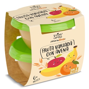 pure de fruta variada con avena pack 2 x 130 g