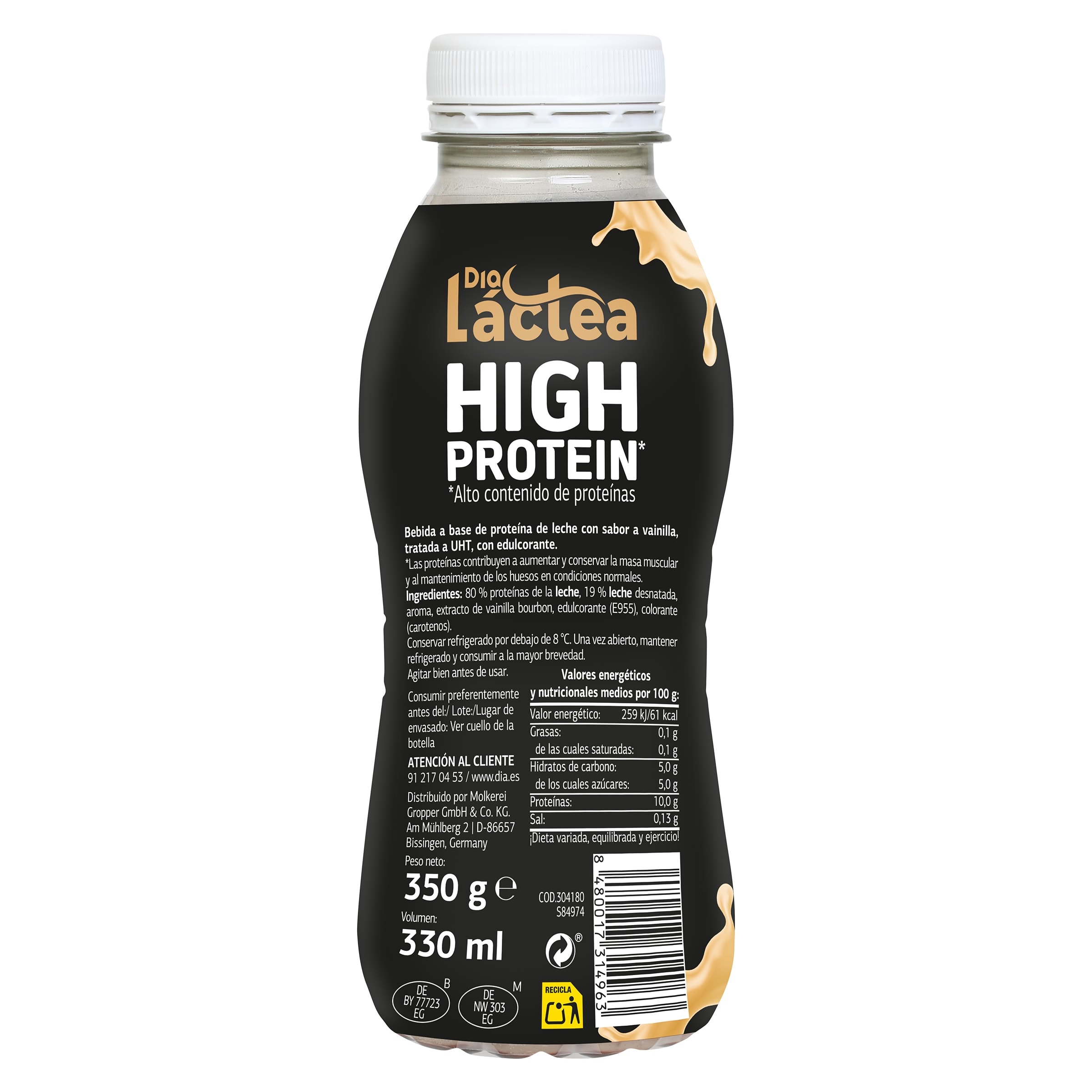 Batido alto en proteínas sabor vainilla Dia Láctea 330 ml