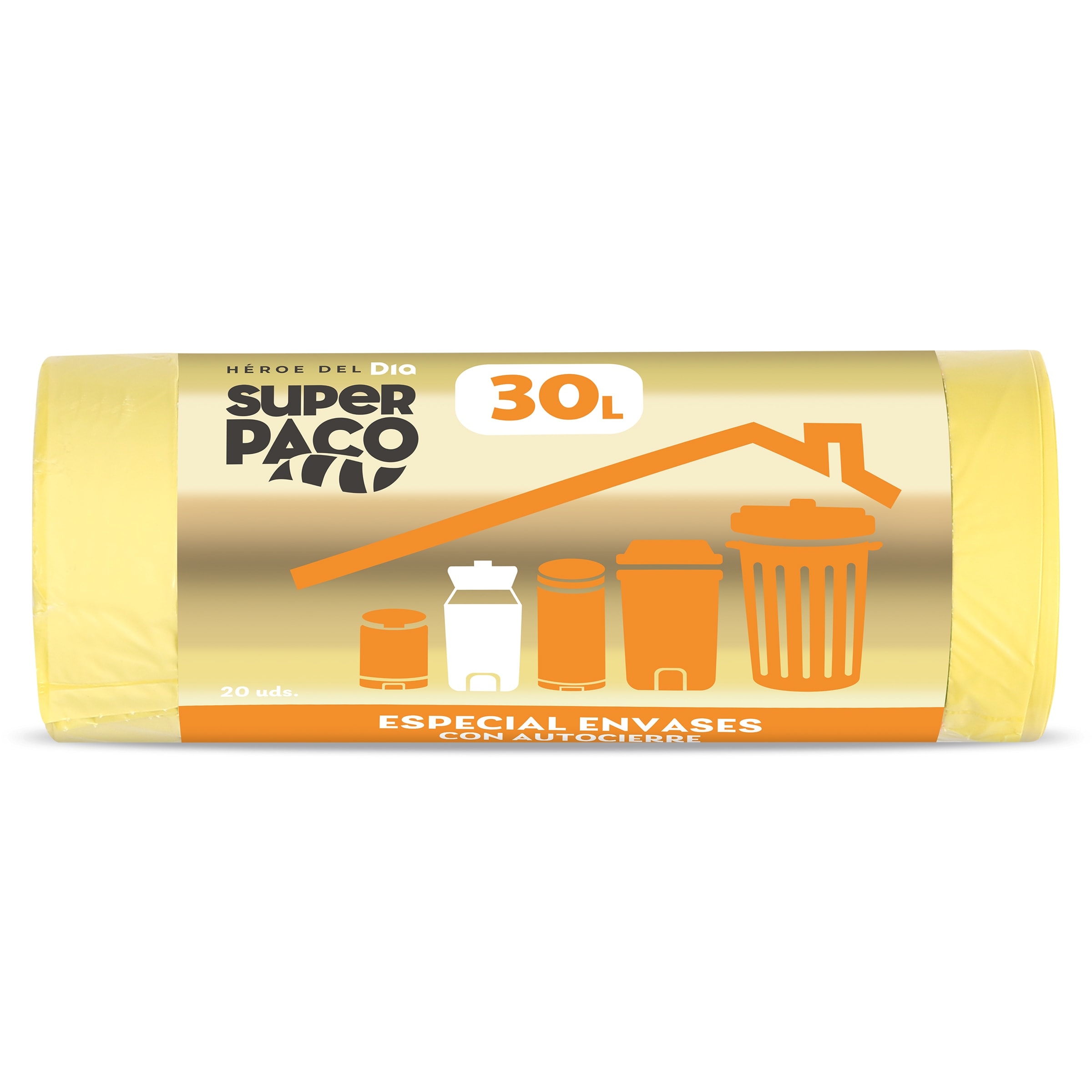 Bolsa de basura 30 L para envases con autocierre Dia Super Paco 20 unidades