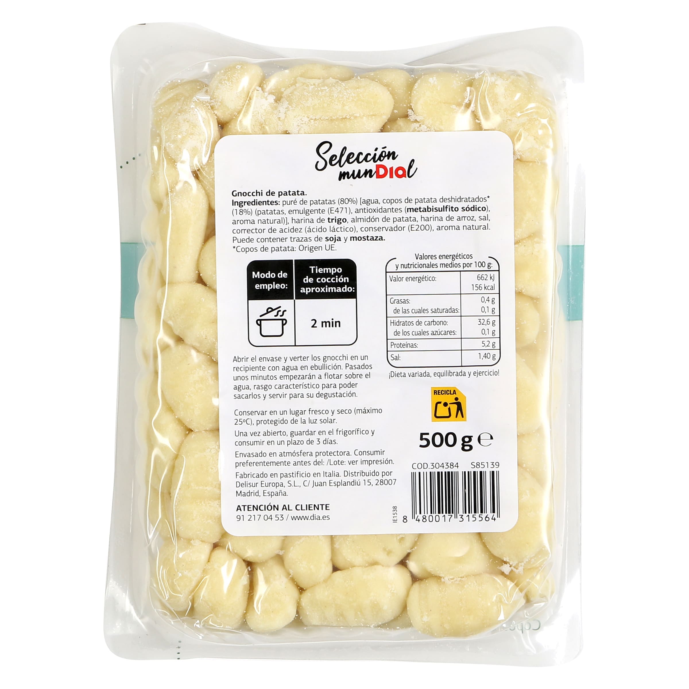 Gnocchi de patata Dia Selección Mundial 500 g