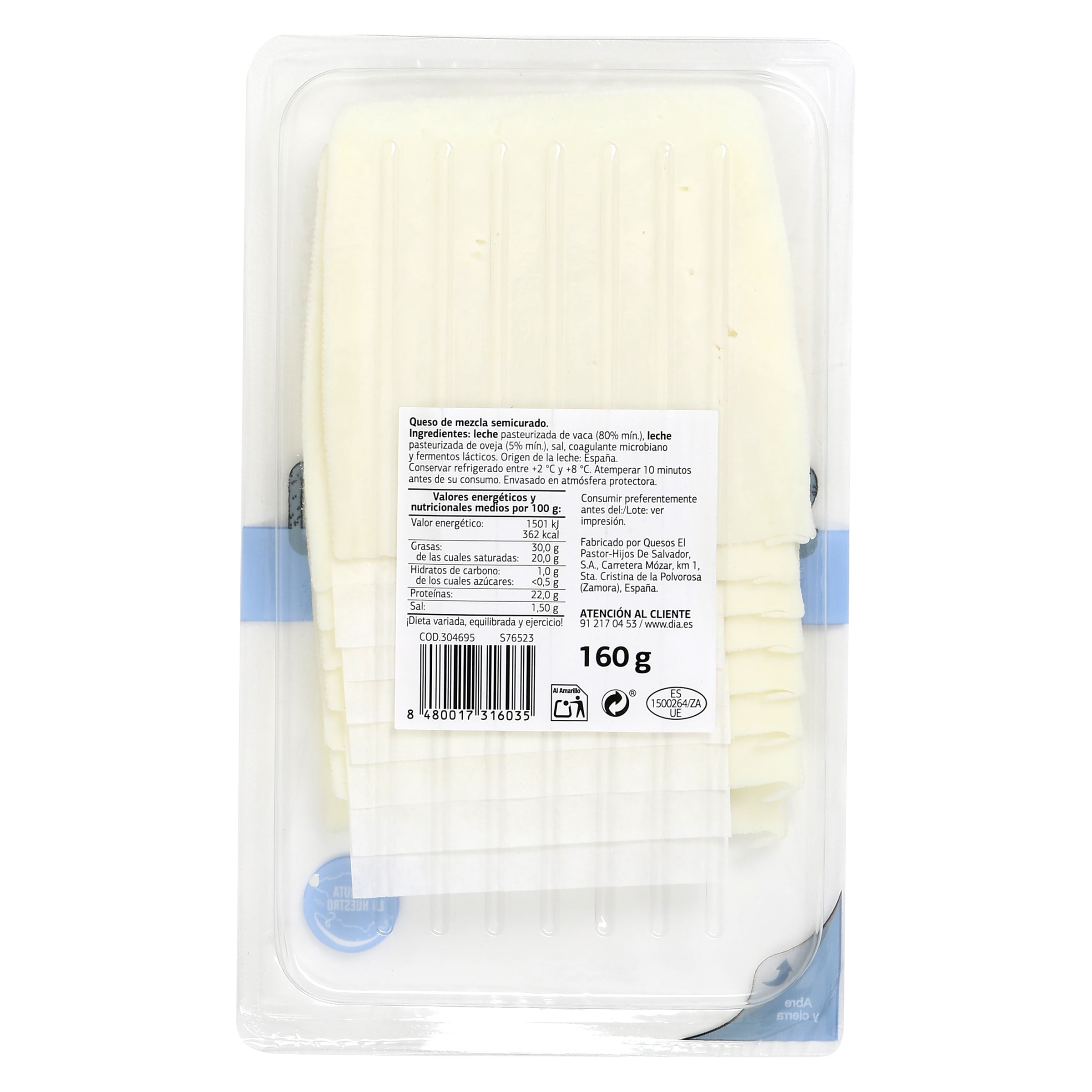Queso mezcla semicurado Dia El Cencerro 160 g