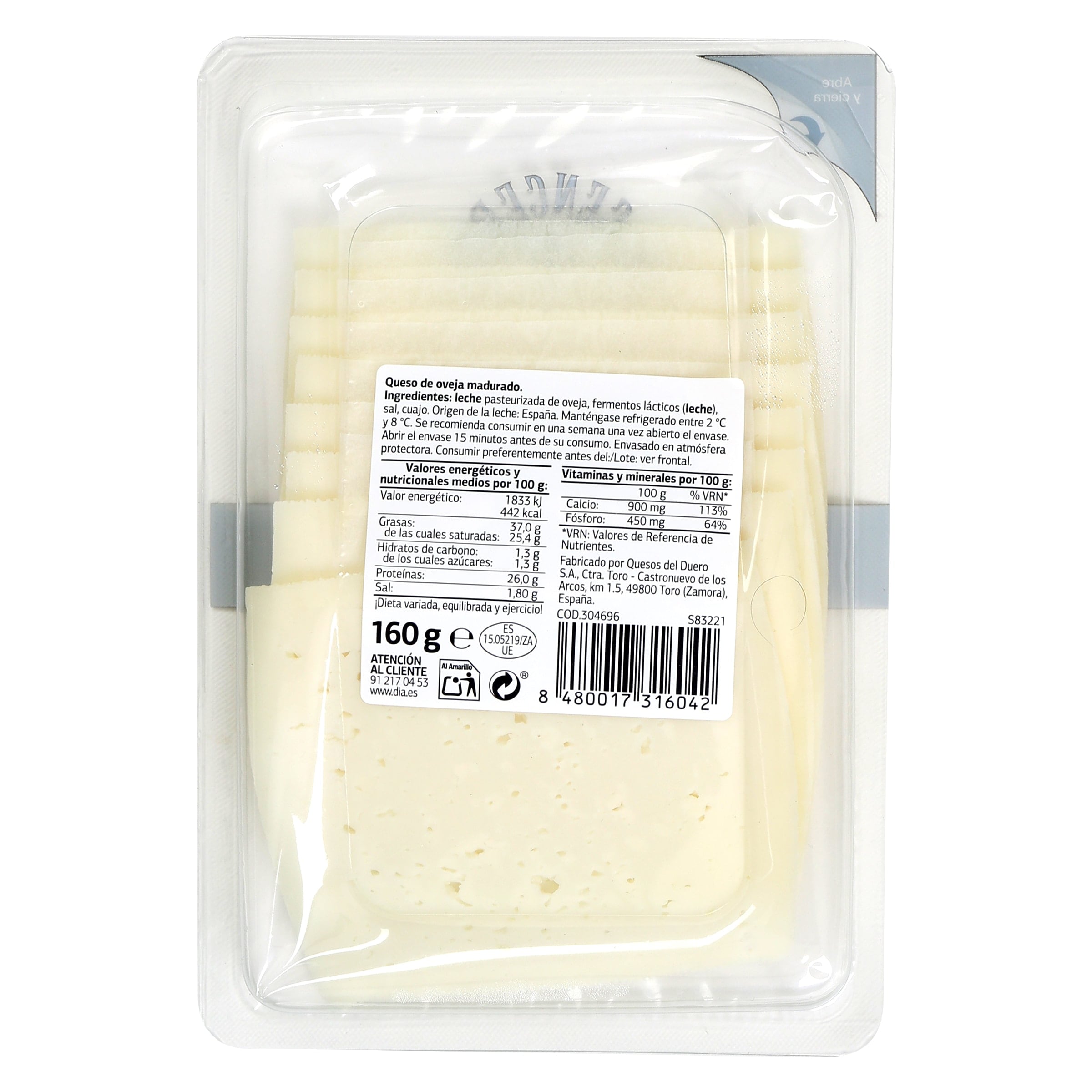 Queso de oveja semicurado Dia El Cencerro 160 g