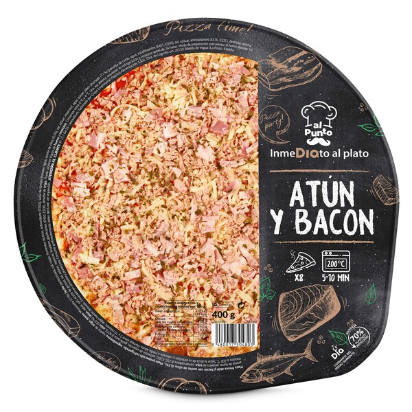 Pizza de Atún y Bacon Dia Al Punto Envase 400 Gr.