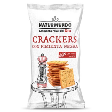 Galletas crackers con pimienta negra Snack Maniac de Dia bolsa 100 g-0 Galletas crackers con pimienta negra Snack Maniac de Dia bolsa 100 g-0
