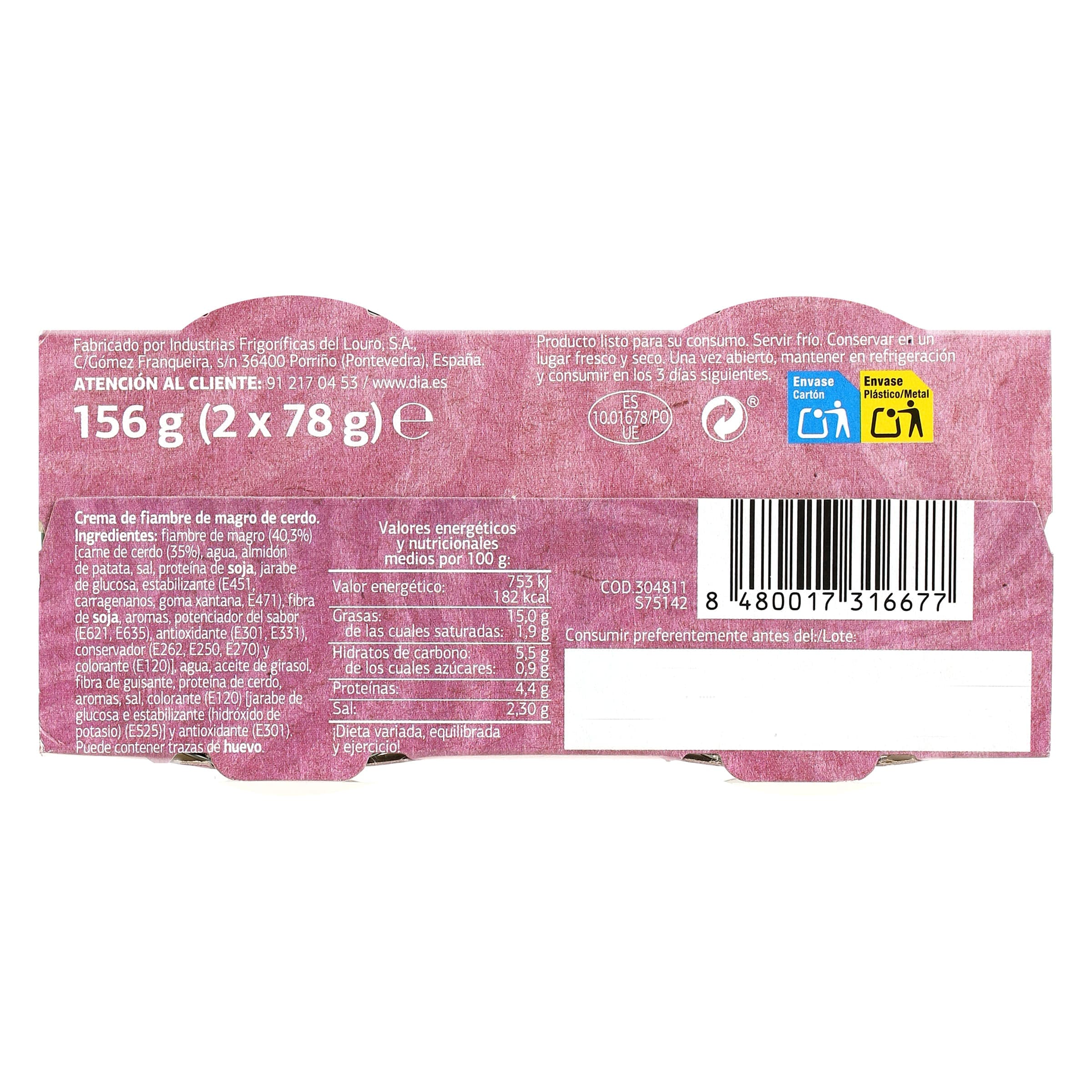 Crema de york Dia Nuestra Alacena 2 x 78 g