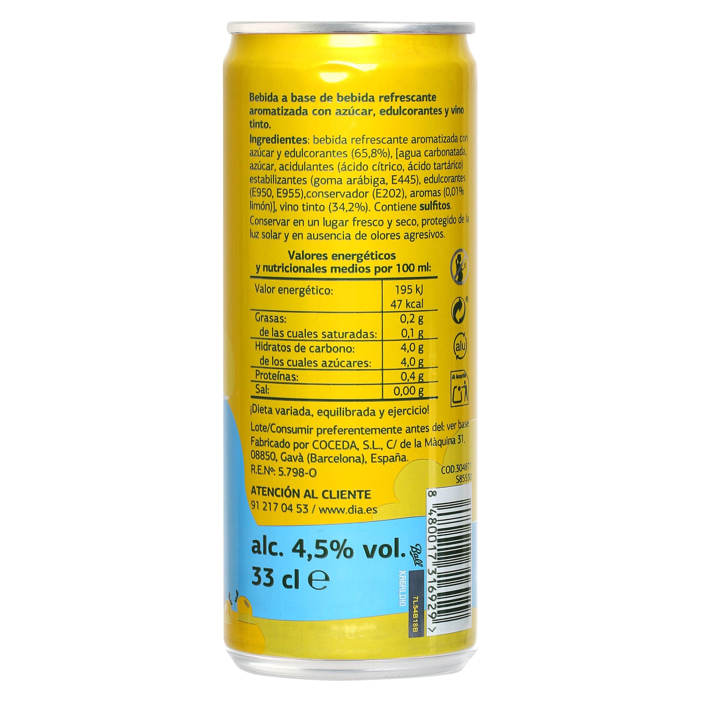 Tinto de verano con limón Fiesta del Dia 330 ml