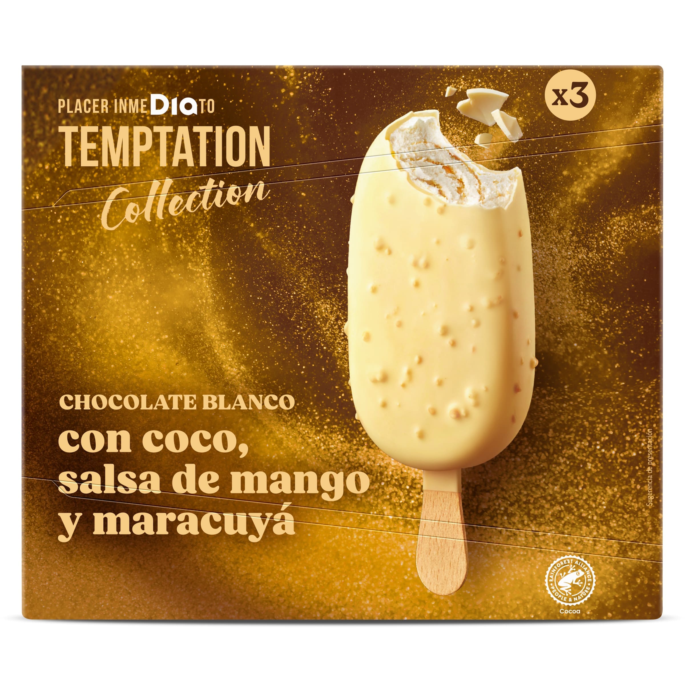 Helado bombón coco y mango Dia Temptation 3 x 70 g