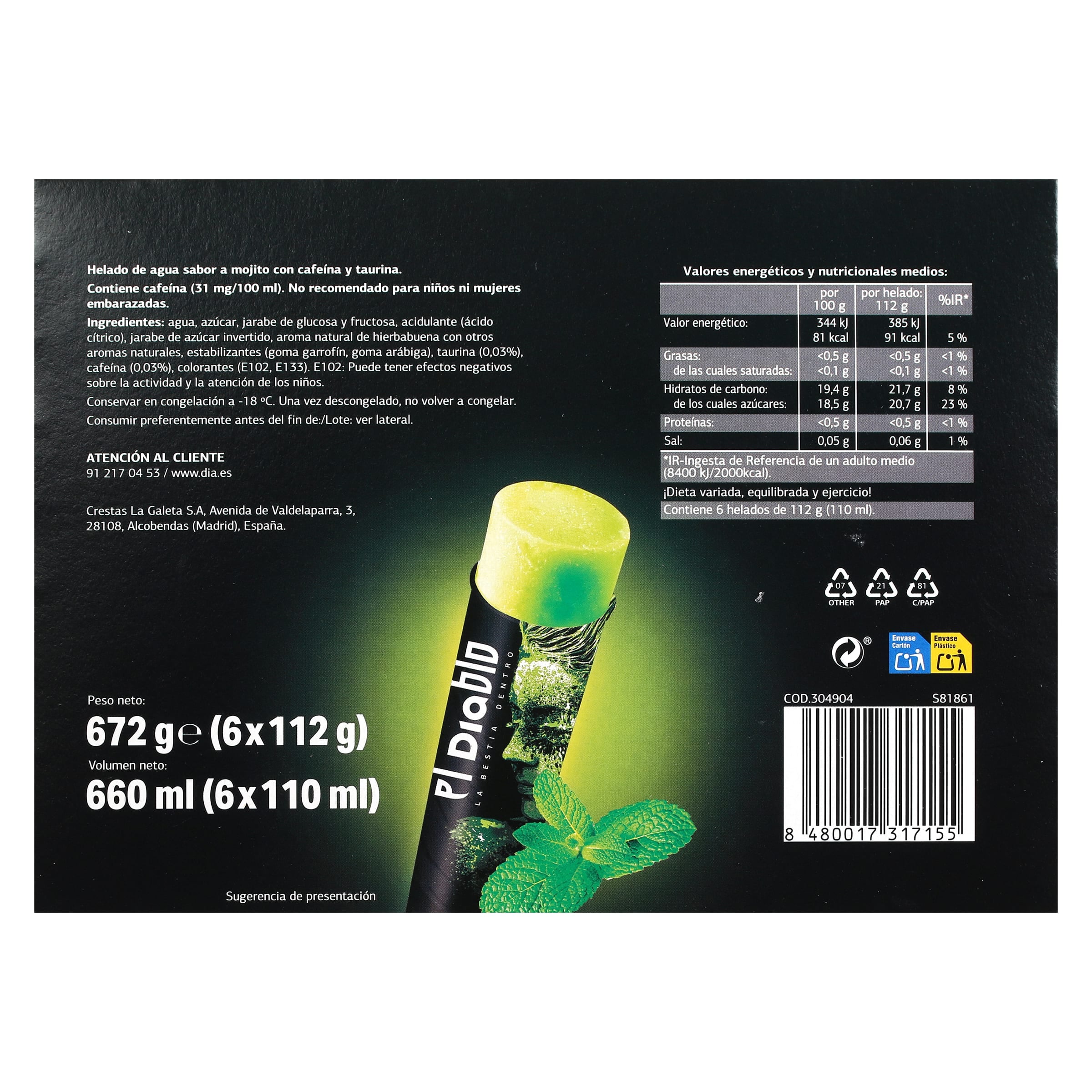 Polos sabor mojito Dia Temptation 6 x 112 g