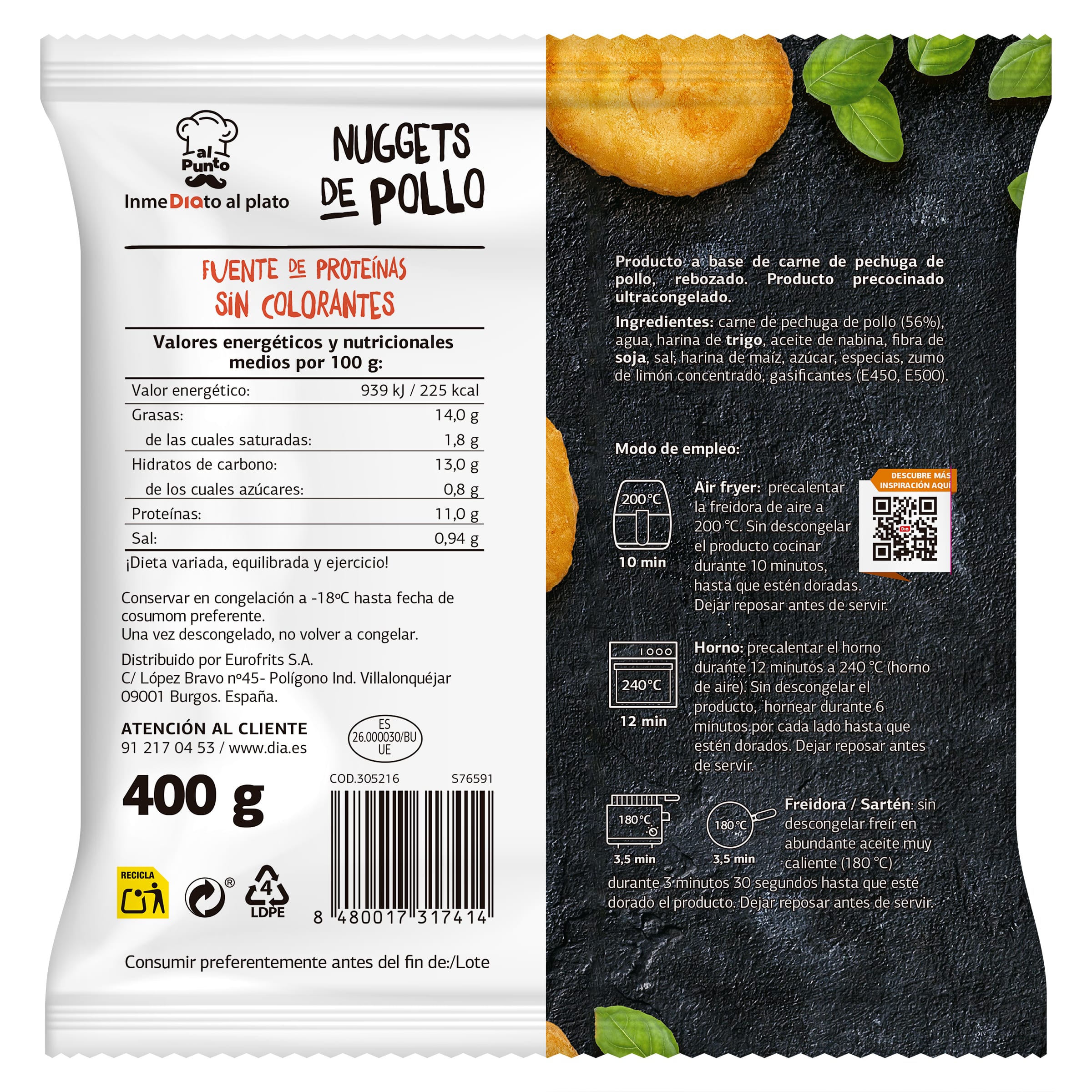 Nuggets de pollo Dia Al Punto 400 g